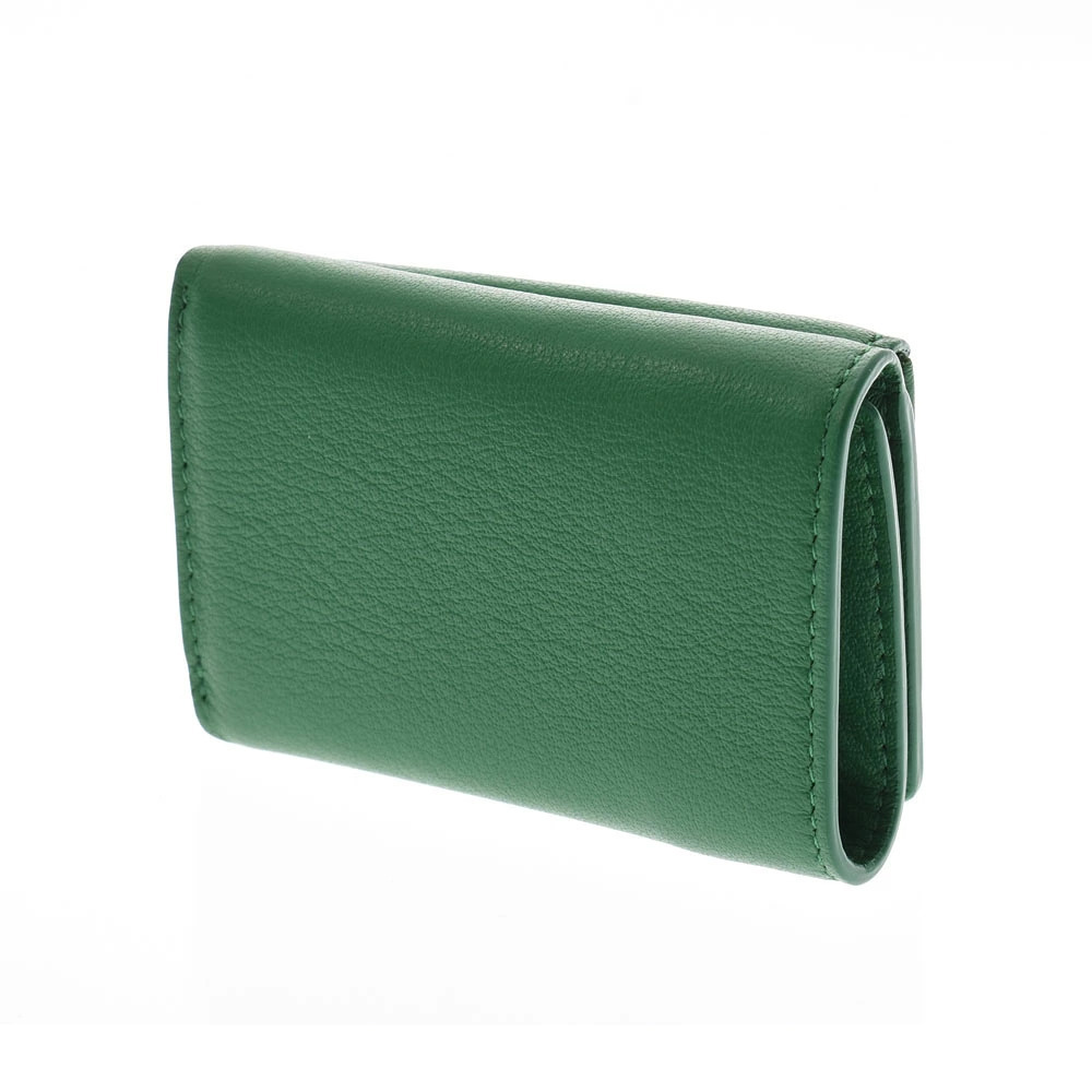 Balenciaga Green fold Paper Tri Wallet Leather